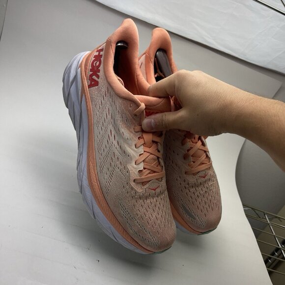 Hoka One One Peach and Gray Athletic Shoes - Picture 6 of 15